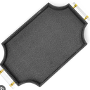Shagreen Decorative22.6'' × 13'' Large Serving Platters Tray with Handles for Coffee Table Decor Modern Elegant Scalloped Ottoman Tray(Black)