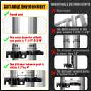 VIVIDA 1-3/8" x 2-3/8" Chain Link Gate Hinge Latch Kit, Include Female & Male Hinges, 1-3/8" x 2-3/8" Gate Fork Latch(1 PCS), Black Powder Coated, Black Chain Link Fence Parts