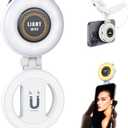 Magnetic Portable Selfie Light for iPhone - Phone Ring Light Rechargeable for Camera Picture Make up Photos Video Conferences LED Selfie Ring Fill Light TikTok/Zoom Calls/Video Conference (black-white)