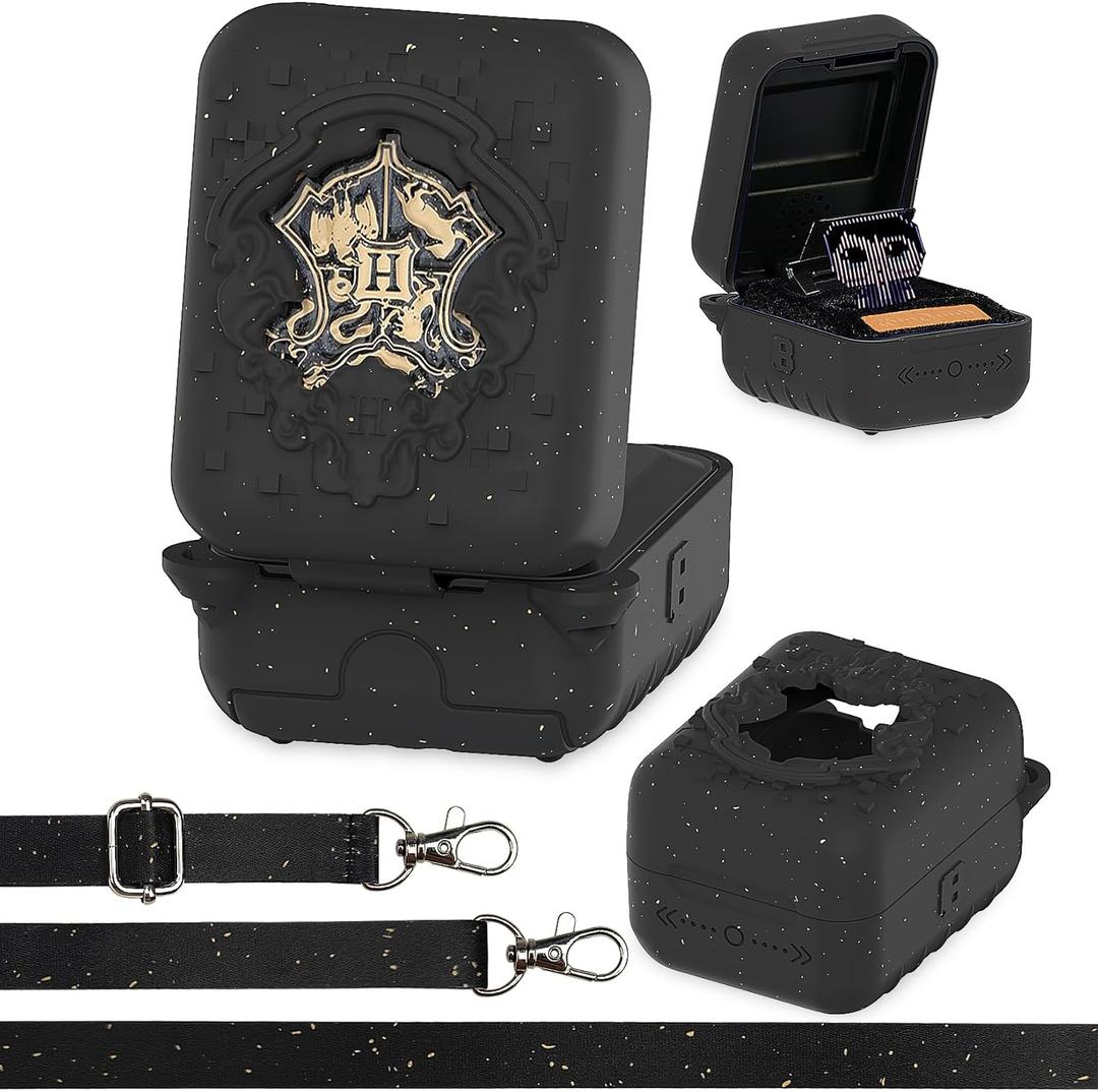 XEGIMOR Silicone Case for Bitzee Harry Potter Interactive Digital Pet, Protective Cover for Harry Potter Bitzee Virtual Electronic Pets Accessories (Black Case)