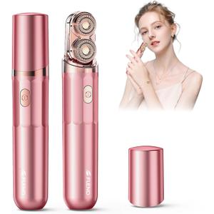 Facial Hair Remover for Women | Dual-Head Face Shaver Electric Hair Removal Device for Face,Lip, Chin | 2 Replacement Heads