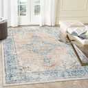 Coral 5x7 Area Rug, Soft, Washable, Non-Slip, Stain Resistant, Distressed, Low Pile, Lightweight, Accent Rug for Bedroom, Dining Room