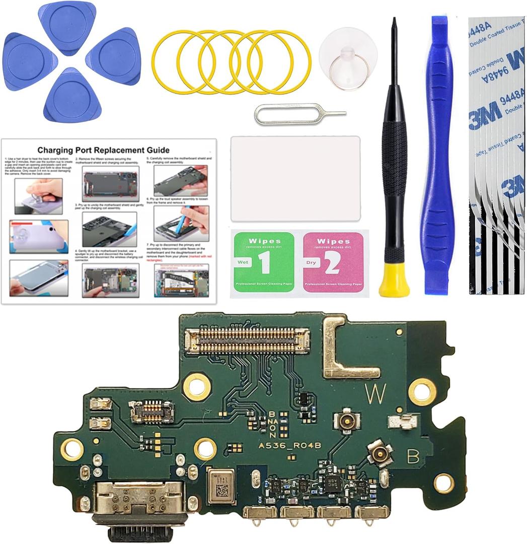 for Galaxy A53 5G USB Charging Board Port Replacement, SM-A536U SM-A536U1 Type C Dock Board Connector for Samsung A53 5G with Tools & Instruction