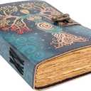 SH SHIFAA HANDICRAFT Blank Spell Book Of Shadows Journal With Lock Clasp Prop Vintage Handmade Leather Diary Embossed Prayer Pagan Antique Witchcraft Supplies Wiccan Notebook Daily (13x10)