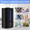 Coolfiqu 6L Humidifiers for Bedroom Large Room Home,Cool and Warm Humidifier for Baby and Plants Hot Mist Top Fill Desk Humidifier Oil Diffuser,Quiet,Auto Mode,360Nozzle-Midnight Black(2026 Upgraded)