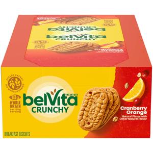 2 x belVita Breakfast Bars Biscuits, Cranberry Orange, 8 Packs (4 Biscuits Per Pack) (EXP 04/17/26)