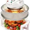 20L Glass Air Fryer Oven, Infrared Convection Halogen Countertop Cooker, Healthy Cooking Large Capacity Air Fryer for French Fries, Chicken & Chips