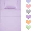 Best Season 400 Thread Count Cotton Twin Size Sheet Set (Lavander Color) 3 Piece Sheets Set, Soft Cotton Bed Sheets Sets with Deep Pocket fit Up to 16 inch