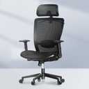 FLEXISPOT Ergonomic Office Chair High Back Mesh Swivel Computer Chair Home Office Desk Chairs with Wheels Lumbar Support Deep Black, Air Seat 23in Depth