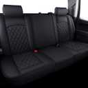 Aierxuan Back Seat Covers Compatioble with Chevy Silverado GMC Sierra Pickup Custom Fit 2007-2025 1500 2500HD 3500HD Crew Double Extended Cab Waterproof Leather Split Bench (Rear Seat/Black)