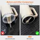 2-Pack Leak Proof Lid Replacement 40 oz, Only Fit for Stanley Quencher H2.0 Tumbler, Reusable Flip Straw Lid Top Cover for Stanley 40oz Cup Accessories, Replacement of Leaking Original Lids, Cream