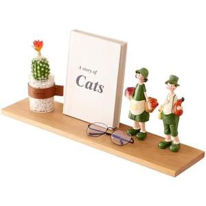 2 Pack TRWISWDC Oak Floating Shelves 24 Inches Natural Wood Wall Shelf, Rustic Wood Shelves for Wall Storage, Wall Mounted Wooden Display Shelf for Bathroom Bedroom Livingroom Kitchen
