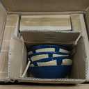 Elama Deepsea Mozaic 16 Piece Round Stoneware Dinnerware Set in Sea Blue