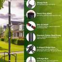 String Light Poles for Outside 4 Pack, 10ft Metal Outdoor String Light Poles for Deck - Ideal for Patio, Garden, Yard, Front Porch Decorations, Black