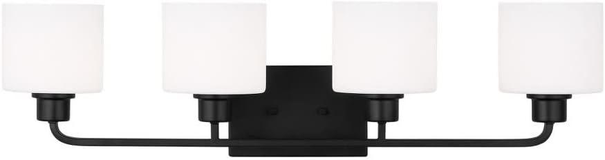 Generation Lighting 4-Light Canfield Modern Bath Fixture Wall Lamp Midnight Black 4428804-112, Bathroom Light Fixture for Home Dcor, Wall Sconce Vanity Light Fixture and Bathroom Accessory