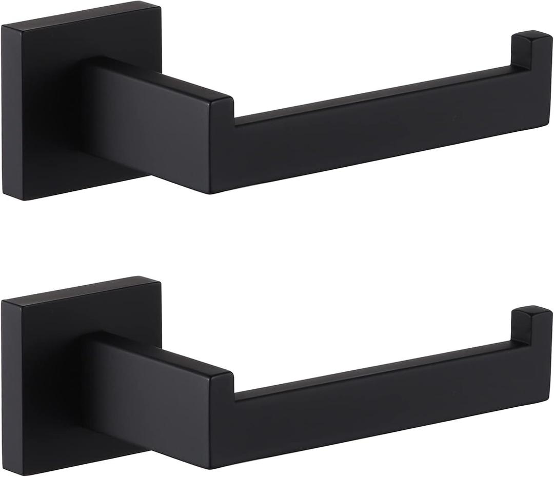 KOKOSIRI Black Toilet Paper Holders Bathroom Toilet Paper Roll Holder SUS304 Stainless Steel Contemporary Wall Mounted, 2 Pack, B2003BK-P2