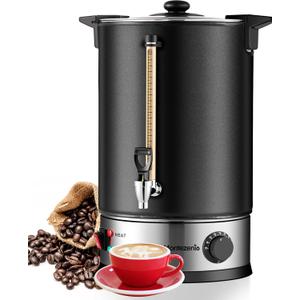 50 Cup Commercial Coffee Urn,Stainless Steel &Thermal Sleeve, 8L Large Coffee Dispenser to Quick Brewing, Hot Water Urn for Home Party Office Catering with Water LevelTemp Control,Indicator Display