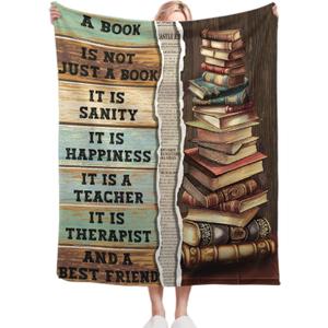 Book Blanket Vintage Book Lovers Throw Blanket - Gifts for Women-Super Soft Flannel Blanket for Sofa Couch Bed Camping Travel - Plush Warm Cozy Home Decor for All Seasons,40"x50"for Kids/Baby
