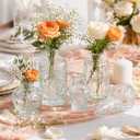 Set of 100 Glass Bud Vase Set, Small Vintage Clear Flower Vase Centerpieces for Table Bulk Cute Rustic Style Mini Vase for Home Decor Wedding Baby Shower Birthday Party