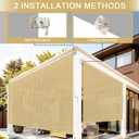 Outdoor Roller Shades for Patio, 9' W x 8' H Cordless Patio Shades Roll Up Outdoor Blinds with Splicing Design, 90% UV Protection for Porch Gazebo Pergola, Sesame
