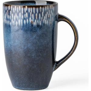 Ceramic Coffee Mugs, Extra Large, 22oz Big Mug, Tea Cups, Hand-painted Mugs, Pottery and Large Handle, Tall Coffee Mug for Office/Home, Microwave and Dishwasher Safe. (starry blue)