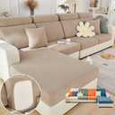 Soothing Home Sofa Covers, Sofa Hero Covers, Wear-Resistant Universal Couch Covers Washable Stretch Sectional Couch Cushion Covers (Coffee,Large Double Seat Cover)
