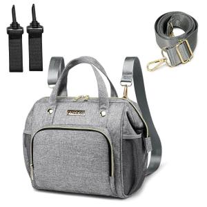 FHELAD Small Diaper Bag Backpack, Toddler Diaper Bags Waterproof Multi-Function Newborn Baby Stylish Mini Crossbody Diaper Bag, Gray