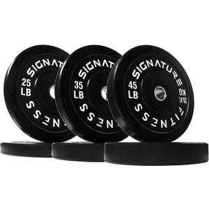 Fitvids 2" Olympic Bumper Plate Weight Plates with Steel Hub, (2X 25LB), Black