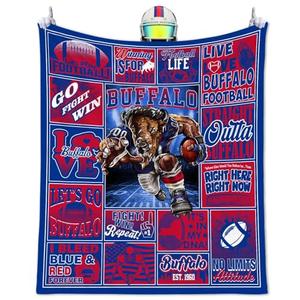 Football Blanket Gifts for Men 50" X 60", City Football Lovers Fan Gifts Merch Gear Suff Sports Fan Throw Blankets for Sofa Bed Bedroom Living Room Royal Blue