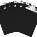 Black Plastic Clipboards (Set of 6) Multipack - 12.5x9 Inch Black Clipboard with 100 Sheets Holding Capacity Butterfly Clip | Colored Acrylic Clip Boards in Bulk | Office, Classroom, School Supplies