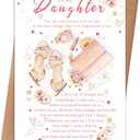 2 x Birthday Card Gifts for Daughter from Mom Dad,Daughter Birthday Card, Daughters Birthday Gifts decoration Adult