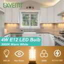 E12 LED Bulb 3000K Warm White, 4W Equivalent 40 Watt, E12 Small Base Candelabra LED Bulbs, AC120V, 400lm, Non-Dimmable, Non Flicker, T4 LED Light Bulbs for Chandelier, Ceiling Fan, 6 Pack