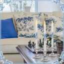 Conelist 6 Pcs Chinoiserie Flameless Candles 10 Inch Blue and White Candles Battery Operated LED Candlesticks Chinoiserie Decor for Wedding Table Centerpiece Home Party Decor Gifts