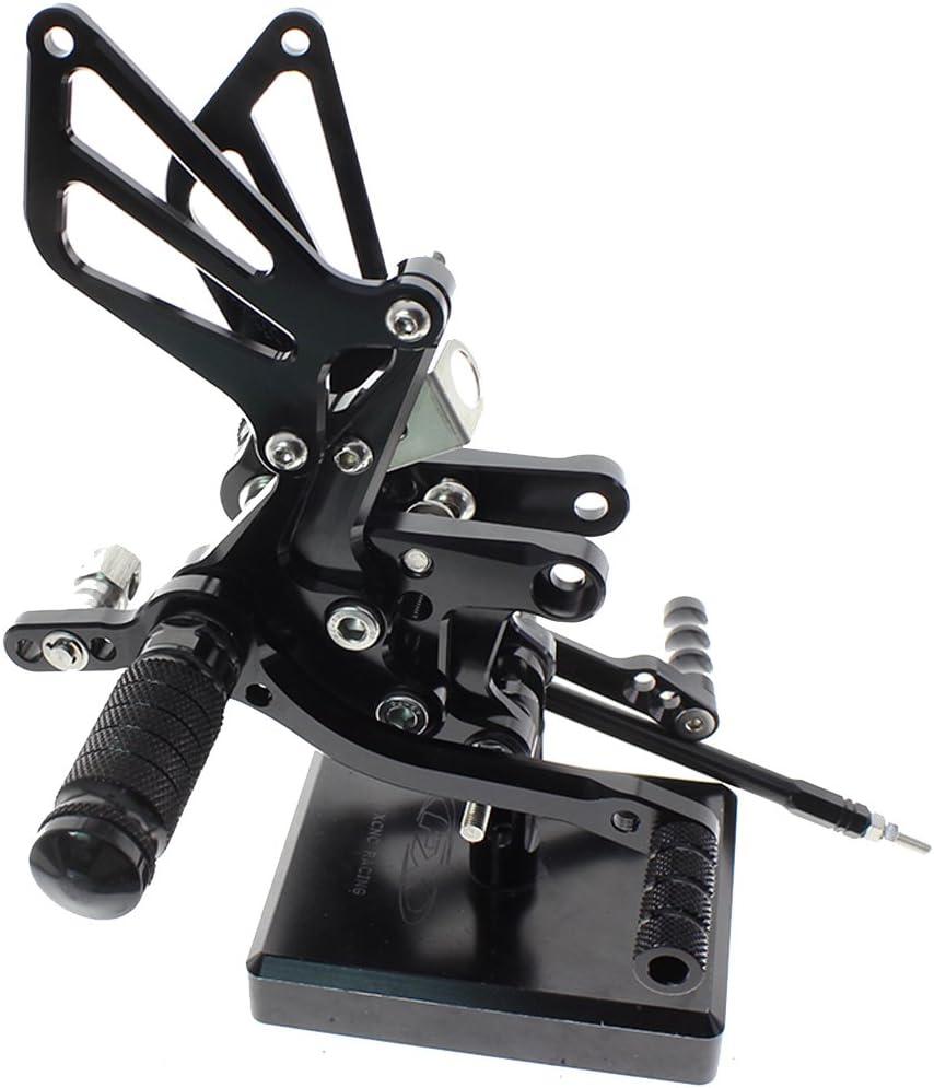lackMotorcycle Rearset Foot Pegs Rear Set Footrests Fully Adjustable Foot Boards Compatible for GSXR750 GSXR600 1996-2005,GSXR1000 2000-2004,SV650 SV650S SV1000 SV1000S 1998-2014, 