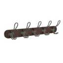 Spectrum Diversified Millbrook Wall Mount 5 Hook Wood Rack: Portable Universal Storage, Metal & Wood