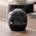Cynlsum Pet Memorial Ceramic Jar for Dog & Cat Fur Personalized Loss of Dog Remembrance Memory Urn for Ashes, Forever in Our Hearts Sympathy Gift Keepsake Box White