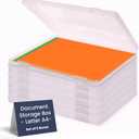 Bins & Things JTJ Sourcing - Plastic Storage Box for Letter A4 Paper - Document Magazine Paper Protector - Portable A4 Project Sleeves - Document Organizer Box Storage - (Set of 6)