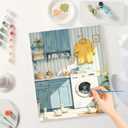Cute Paint by Numbers Kit for Adults - DIY Ducks Walking Around Laundry Room Painting on Canvas 16x20 Inches, Acrylic Paint Set,Suitable for Beginners,Quirky Art for Home Decoration or Gifts, 40×50cm Unframed