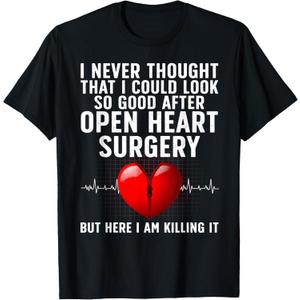 Open Heart Surgery Art For Men Women Heart Patient Operation T-Shirt