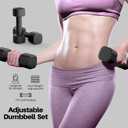 Zempox Adjustable Dumbbell Set, 4 in 1 Free Weight Dumbbell Set for Women, Hand Weight for Women at Home, Each 2lb 3lb 4lb 5lb with TPU Soft Rubber Handle for Home Gym Aquatic Fitness Equipment,Purple
