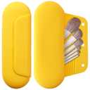 Silicone Makeup Brush Holder Travel Cosmetic BagSoft Portable Cosmetic Face Brushes Holder with Upgrade Anti-Fall Out Magnetic Closure, Large Travel Makeup Brush Case - Yellow