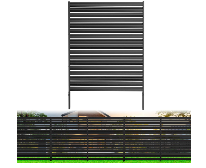 No-Dig Metal Privacy Fence Screen, 60" H × 48" W Air Conditioner Fence
1 Panel Rustproof Outdoor AC Unit Cover to Hide Trash Bins, Pool Equipment Enclosure, Decorative Garden, Patio & Backyard
