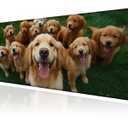 Large Golden Retriever Mouse Pads for Desk, Cute Dog Extended Gaming Mouse Pad with Stitched Edges, Non-Slip Natural Rubber Base, Waterproof Computer Mouse Pad Keyboard Mat