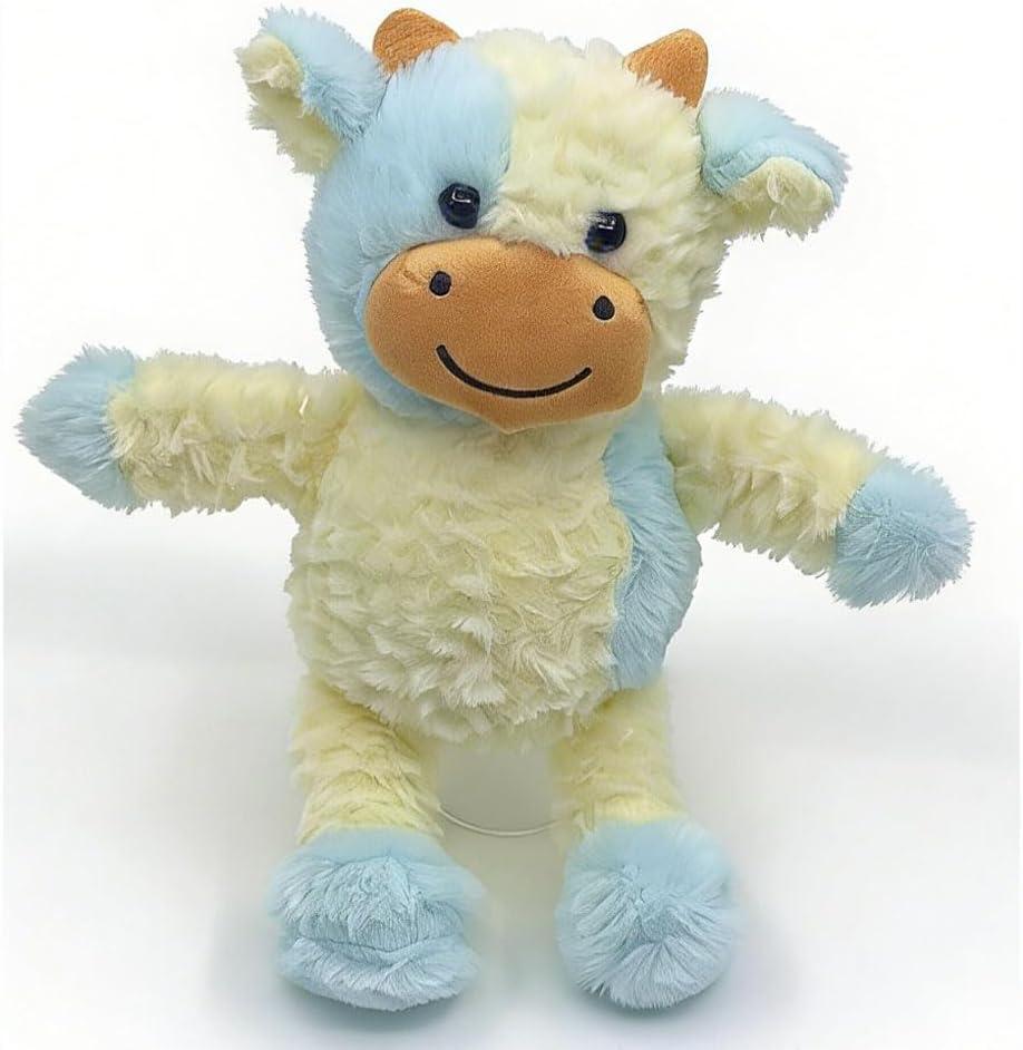 2 x YUKOUQIAN Cow Stuffed Animal Cow Plush Doll Toy 11.8 inch for Girls Boys (Stand Cow Light Blue)