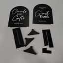 Set of 2 Black Acrylic Wedding Signs for Reception, 5"x7" Black Arched Acrylic Table Sign and Base | Cards and Gifts | Guest Book | Modern Font TableTop Reception Sign for Wedding & Party Event