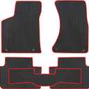 Car Floor Mat Rubber Custom Fit for Porsche Macan 2025 2024 2023 2022 2021 2020 2019 2018 2017 2016 2015 2014 Black Red Auto Floor Liners All Weather Heavy Duty Odorless (2014-2025 Porsche Macan Floor Mats, Red Edge)