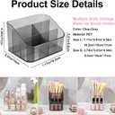 DASITON 5 Slots Makeup Brush Holder, Acrylic Make Up Brush Holder Organizer for Vanity, Bathroom Countertop, Small Makeup Organizer Brush Cup Cosmetic Brushes Storage, Pen Holder for Desk (Grey L)