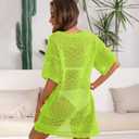 Women Swimsuit Coverup Crochet Bathing Suit Beach Cover Ups Summer Knit Bikini Beachwear Pullover 2025 Swimwear Dress (M)