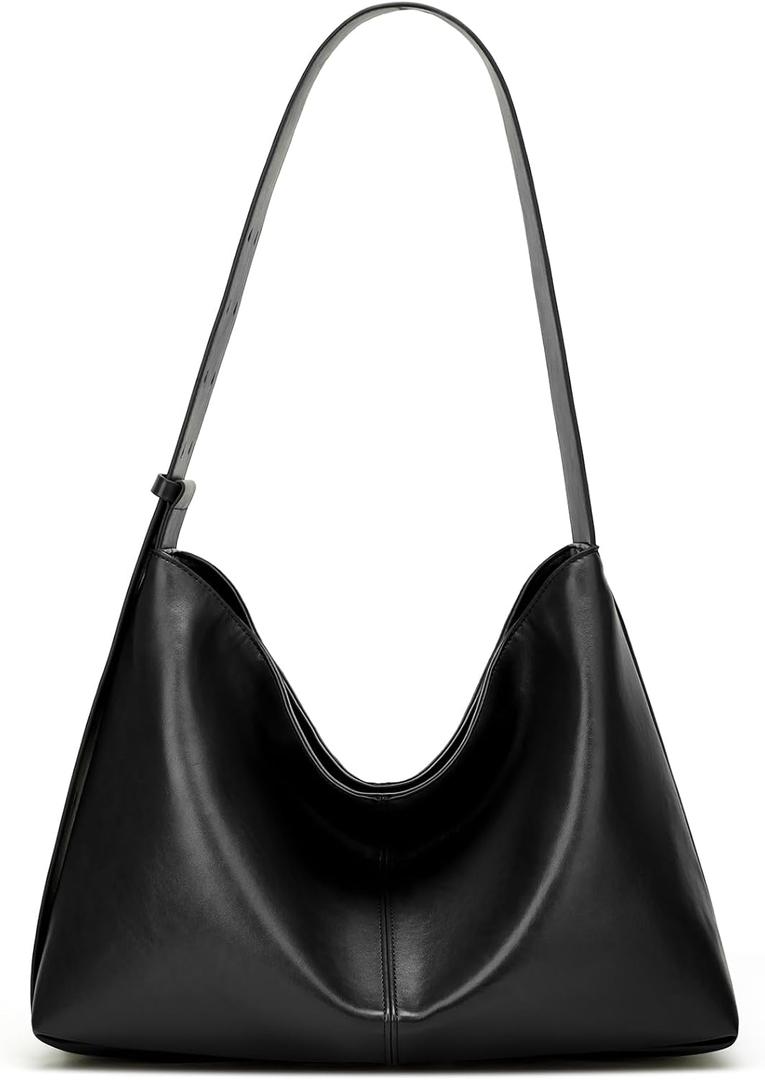 Hobo Bags for Women, Ultra Soft Foldable Vegan Leather Shoulder Handbag, Stylish Slouchy Tote Purses