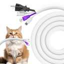 UOMTFAI Dog and Cat Cord Protector 10ft - 1/2inch, Flexible Cable Sleeve for Easy Cord Management, Protects Cables from Pets Chewing, Ideal for USB, Power, Audio and Video Cords - White